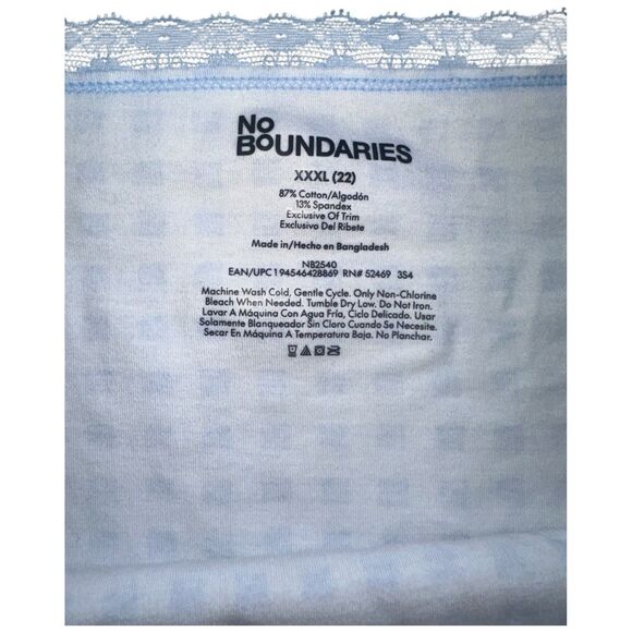 Hipster Lace Trim Panty Blue Gingham Plaid XXXL - Picture 4 of 16